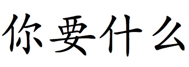 Ni Yao Shen Me 你要什么 Means What do you want?